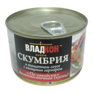 Скумбрия в томатном соусе 250г с/к Владкон